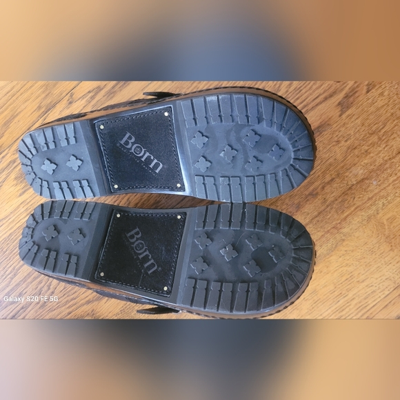 Born Black Leather Clogs with Buckle Detail - Picture 7 of 10